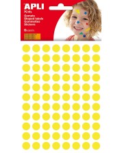 Αυτοκόλλητα APLI - Κύκλοι, κίτρινο, 10,5 mm, 528 τεμάχια