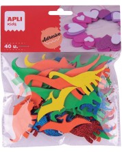 Αυτοκόλλητοι δεινόσαυροι Apli Kids - 40 τεμάχια, διαφορετικά χρώματα -1