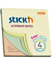 Αυτοκόλλητες σημειώσεις Stick'n - Alternate, 76 x 76 mm, 4 παστέλ χρώματα, 100 φύλλα -1