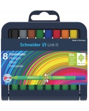 Σετ μαρκαδόρους   Schneider - Link-It, 8 χρώματα, σε κουτί με βάση
