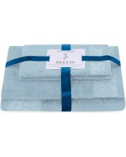 Σετ 3 πετσέτες AmeliaHome - Bellis, γαλάζιο -1