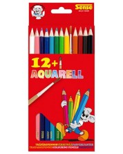 Χρωματιστά μολύβια με πινέλο Sense - Ακουαρέλα, 12 τεμάχια -1