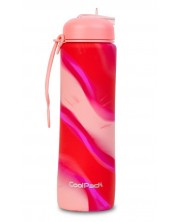Πτυσσόμενο μπουκάλι σιλικόνης Cool Pack Pump - Zebra Pink, 600 ml 