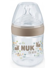 Μπουκάλι με θηλή σιλικόνης NUK for Nature -150 ml,μέγεθος S, μπεζ -1
