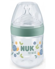 Μπουκάλι με θηλή σιλικόνης NUK for Nature - 150 ml,μέγεθος S, πράσινο -1