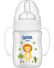 Μπιμπερό με λαβές Wee Baby - Safari, PP, 150 ml, λέοντας -1