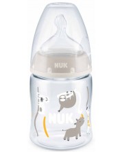 Μπιμπερό με θηλή σιλικόνης Nuk First Choice - Έλεγχος θερμοκρασίας, ΡΡ, 150 ml, Ζώα -1