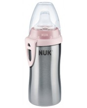 Μπιμπερό   με μύτη σιλικόνης Nuk - Active Cup, με θερμικό εφέ, 215 ml, ροζ -1