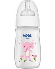 Μπιμπερό με φαρδύ στόμιο  Wee Baby - Safari, PP, 250 ml, ελέφαντας -1