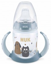 Μπιμπερό NUK First Choice - Cat & Dog, TC, PP, με στόμιο χυμού, 150 ml, μπλε -1