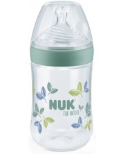 Μπουκάλι με θηλή σιλικόνης NUK for Nature -260 ml,μέγεθος Μ, πράσινο -1
