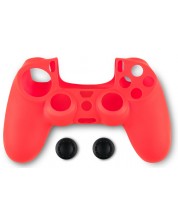 Θήκη και βύσματα σιλικόνης Spartan Gear,για  DualShock 4, κόκκινο