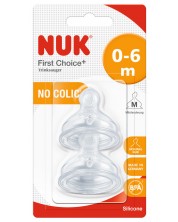 Θήλες σιλικόνης NUK First choice - Μέγεθος M, 0-6 m, 2 τεμάχια -1