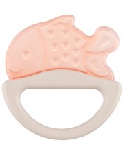 Μασητικό οδοντοφυΐας σιλικόνης με κουδουνίστρα Canpol - Ψάρι, ροζ -1