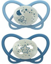 Πιπίλες σιλικόνης NIP My Butterfly Green - Κουνελάκι και αστέρι, 0-6 μηνών, 2 τεμάχια, μπλε -1