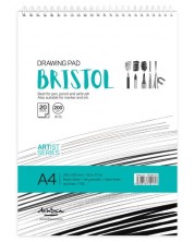 Βιβλίο σκίτσων  με σπιράλ Drasca Bristol μπλοκ ζωγραφικής - A4, 20 l -1