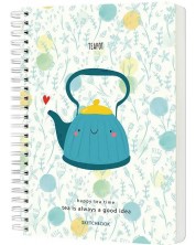 Βιβλίο σκίτσων Drasca Happy Tea Time - Teapot, A6, 60 φύλλα