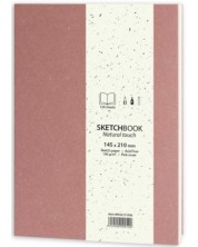 Βιβλίο σκίτσων για σχέδιο Drasca Natural Touch - Pink, 128 φύλλα, 14,5x21 cm