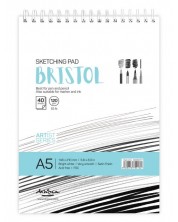 Τετράδιο σκίτσων με σπιράλ Drasca Bristol sketch pad - A5,40 l