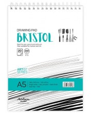 Βιβλίο σκίτσων με σπιράλ  Drasca Bristol - A5, 20 φύλλα -1