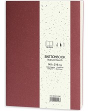 Βιβλίο σκίτσων   Drasca Natural Touch - Κόκκινο, 128 φύλλα, 14,5x21 cm -1