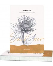 Βιβλίο σκίτσων Drasca Flower - Sunflower, 80 φύλλα -1
