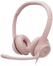 Ακουστικά με μικρόφωνο  Logitech - H390, ροζ -1