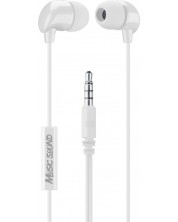 Ακουστικά με μικρόφωνο Cellularline - Music Sound 3.5 mm, λευκά  -1