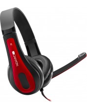 Ακουστικά με μικρόφωνο Canyon - HSC-1, κόκκινο / μαύρο -1