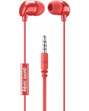 Ακουστικά με μικρόφωνο Cellularline - Music Sound 3.5 mm, κόκκινα 