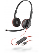 Ακουστικά με μικρόφωνο Plantronics - Blackwire C3220 Stereo, μαύρα -1