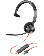 Ακουστικά με μικρόφωνο Plantronics - Blackwire 3310 MS USB-A, μαύρα