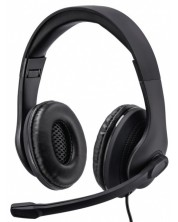 Ακουστικά με μικρόφωνο Hama - HS-P200, μαύρα -1