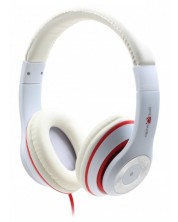 Ακουστικά με μικρόφωνο Gembird - MHS-LAX-W,λευκό/κόκκινο -1