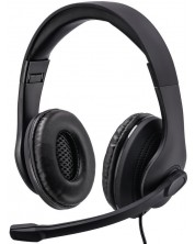 Ακουστικά με μικρόφωνο Hama - HS-USB300, μαύρα -1