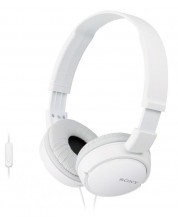 Ακουστικά με μικρόφωνο Sony - MDR-ZX110AP, λευκά -1