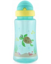 Αθλητικό μπουκάλι με καλαμάκι Lorelli Baby Care - 330 ml, Πράσινο -1