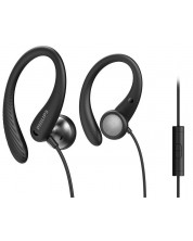 Αθλητικά ακουστικά με μικρόφωνο Philips - TAA1105BK, μαύρα -1