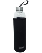 Γυάλινο μπουκάλι Nerthus -Μαύρο προστατευτικό από νεοπρένιο, 600 ml