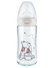 Μπιμπερό γυάλινο NUK First Choice - Temperature Control,0-6 μηνών, 240 ml, Winnie the Pooh -1