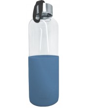 Γυάλινο μπουκάλι Nerthus - Μπλε, προστατευτικό σιλικόνης, 600 ml