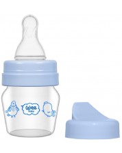 Γυάλινο μπιμπερό Wee Baby Mini, με 2 ακροφύσια , 30ml, μπλε -1