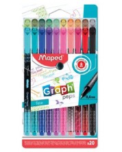 Στυλό Maped Graph Peps Decorated - 20 χρώματα, 0,4 mm -1