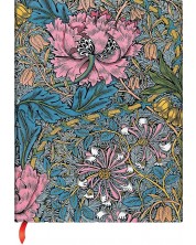 Σημειωματάριο Paperblanks Morris Pink Honeysuckle - 13 x 18 cm, 72 φύλλα, με ευρείες γραμμές