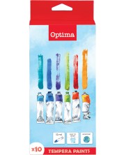 Μπογιές τέμπερες  Optima - 10 χρώματα -1