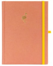 Σημειωματάριο με λινά καλύμματα Blopo - The Flamingo, διακεκομμένες σελίδες -1