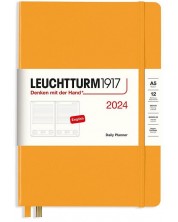 Σημειωματάριο Leuchtturm1917 Daily Planner - А5, πορτοκαλί, 2024