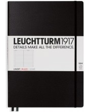 Σημειωματάριο Leuchtturm1917 Notebook Master Slim A4 - Μαύρο, σελίδες με κουκίδες