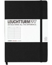 Σημειωματάριο  Leuchtturm1917 Notebook Medium А5 - Μαύρο, διακεκομμένες σελίδες