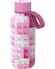 Θερμικό μπουκάλι Quokka Kids - Solid, Pink Bricks, 330 ml -1